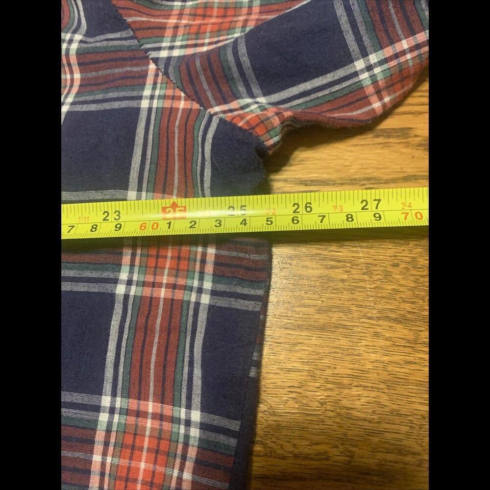 Vtg C Hart Button Up Shirt Big Men 1XL Blue Red Plaid Pearl Snap Western Cowboy - Picture 5 of 9
